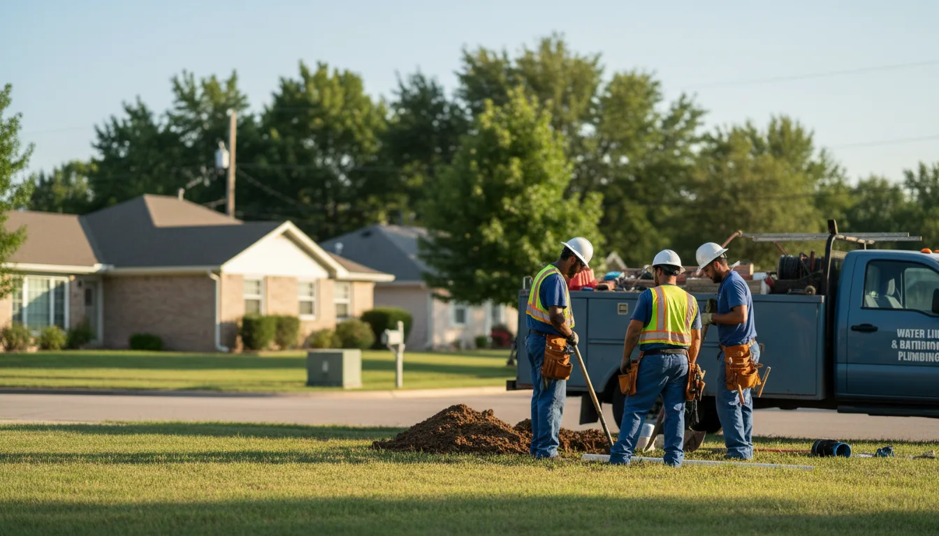 Residential water line and bathroom plumbing service in Kingman, KS